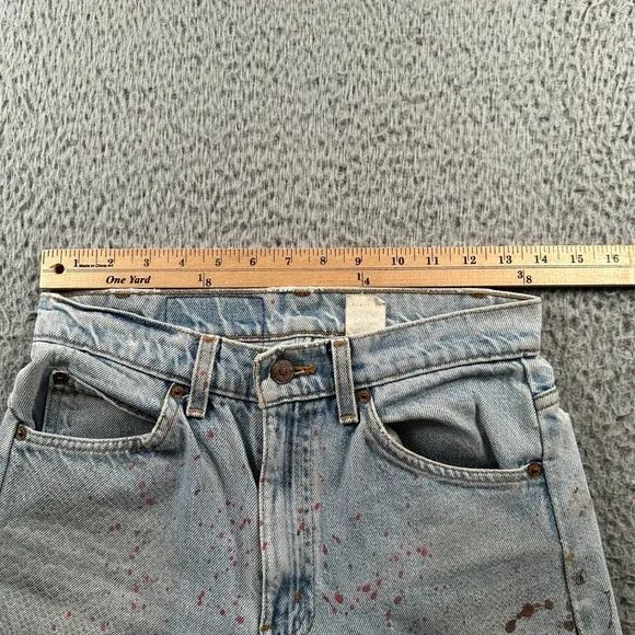Levis 505 Jeans Mens‎ 28 x 30 Orange Tab Paint Splatter Distressed Vintage 90's